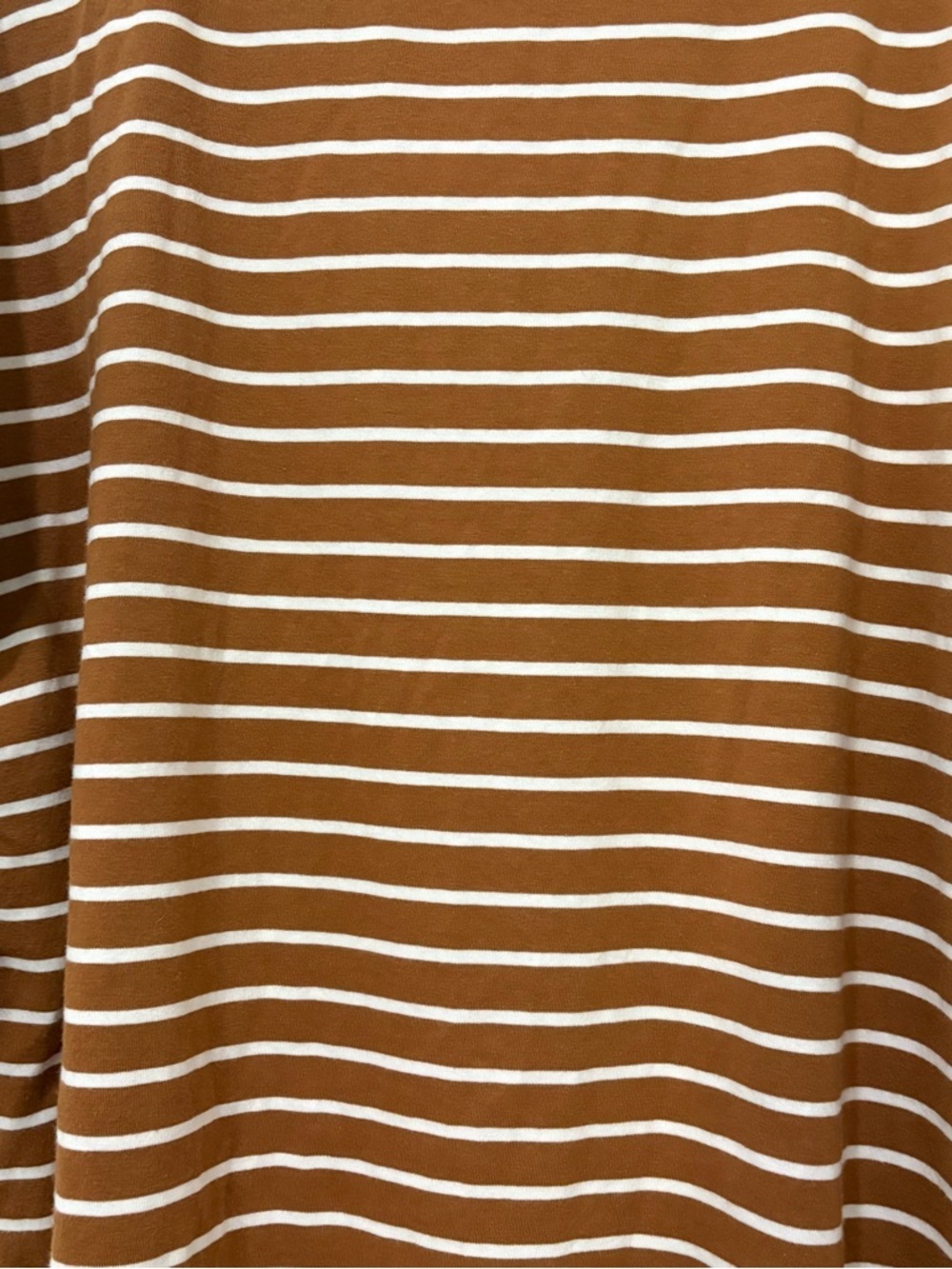 Orvis Women’s Medium Perfect Tee Pima Cotton Striped Brown & White Crewneck - Picture 12 of 13